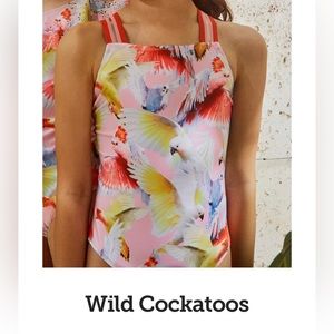 Girls Bathing suit Molo swimsuit one-piece Size 7/8 Neve - Wild Cockatoos